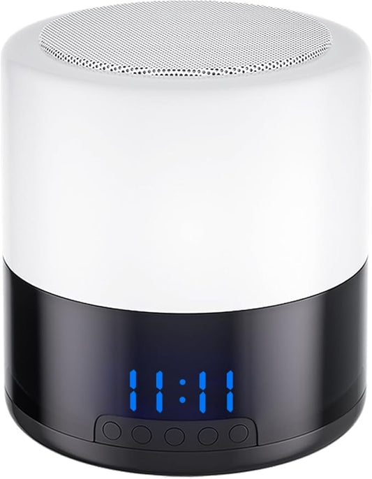 1080P Security Cameras for Home, Clock Camera,Pet Dog Camera with Night Light and Bluetooth Speaker, AI Motion Detection