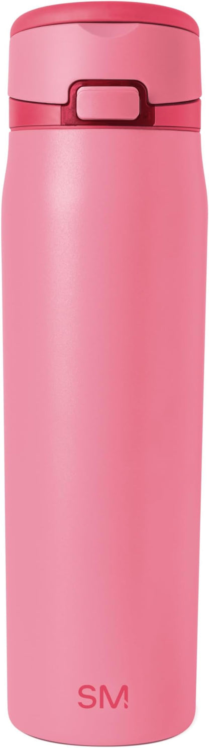 Simple Modern Mesa Loop Water Bottle with Covered Straw and Handle | 24oz Cup Holder Friendly Insulated Stainless Steel Bottles for Travel, Sports and School | Velvet Pink