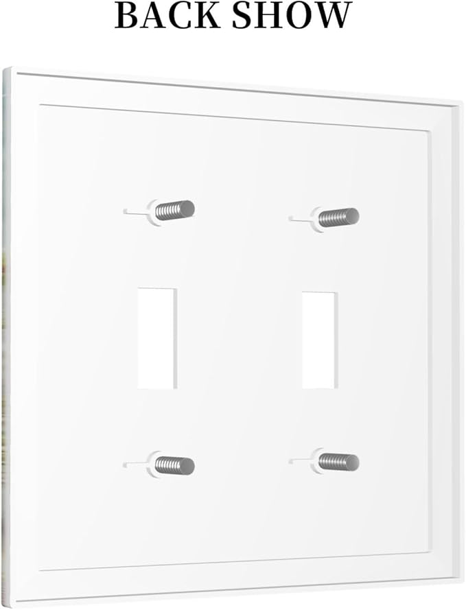 Decorative Switch Plates Beach Ocean Lighthouse Seashells 2 Gang Double Toggle Outlet Light Switch Cover Wall Plate Electrical Faceplate For Bed Room Living Room Decor