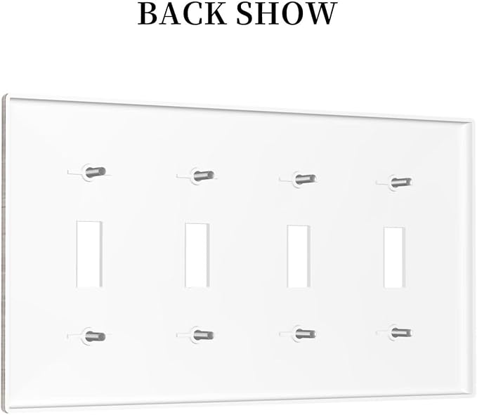 Light Switch Covers Retro Wood Brown Farmhouse Barn Wooden Quad Toggle Electrical Faceplate 4 Gang Wall Plate Decorative Switch Plates for Farmhouse Cabin Decor
