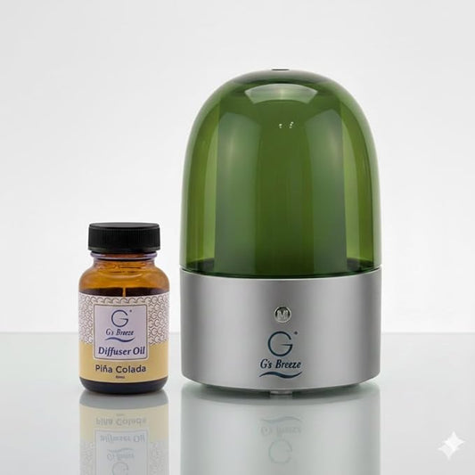 G's Breeze Smart Aroma Diffuser with Refill – Bluetooth & Wi-Fi App Control, LED Lighting, Adjustable Intensity, Long-Lasting Sweet Tropical Fruity Fragrance for Home or Office - Pina Colada