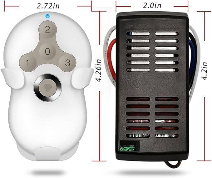 Universal Ceiling Fan Remote Control Kit with Receiver Replacement for Hunter Harbor Breeze Hampton Bay, 3-Speed Light Dimmer, Replace Hunter Fan 99122 99123 99600
