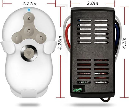 Universal Ceiling Fan Remote Control Kit with Receiver Replacement for Hunter Harbor Breeze Hampton Bay, 3-Speed Light Dimmer, Replace Hunter Fan 99122 99123 99600