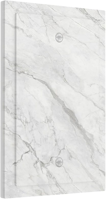 Light Switch Cover Plate Marble Granite White And Grey 1 Gang No Device Blank Electrical Wall Plates Faceplate Decorative Switch Plate for Home Bedroom Decor