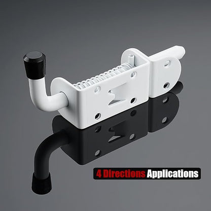 JQK Spring Loaded Latch Pin, 304 Stainless Steel Barrel Bolt Thickened 2mm Door Lock, 5 Inch Matte White Finished(2 Pack), HSB300-WH-P2