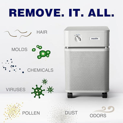 Austin Air HealthMate Plus Standard Air Purifier Midnight Blue - Advanced 4- Stage Filtration Air Purifiers For Home with Activated Carbon & Zeolite - Ideal as Air Purifiers for Bedroom Model B450