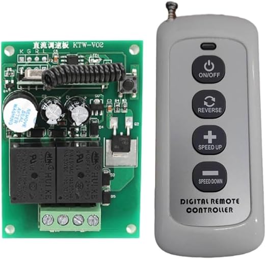 DC 12V 24V Motor Speed Control Kit Wireless Digital Remote Controller Speed Regulator Board Electric Dining Table Rotary Speed Regulator Motor