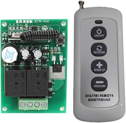 DC 12V 24V Motor Speed Control Kit Wireless Digital Remote Controller Speed Regulator Board Electric Dining Table Rotary Speed Regulator Motor