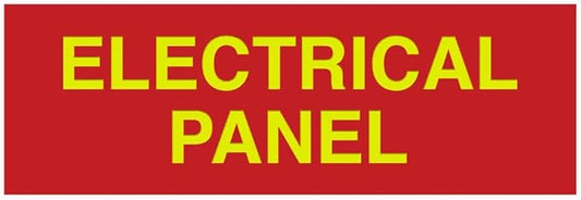 All Quality Basic Electrical Panel Sign - Fire Regulation Safety Compliance Sign - Red/Gold - Large (5 Pack)