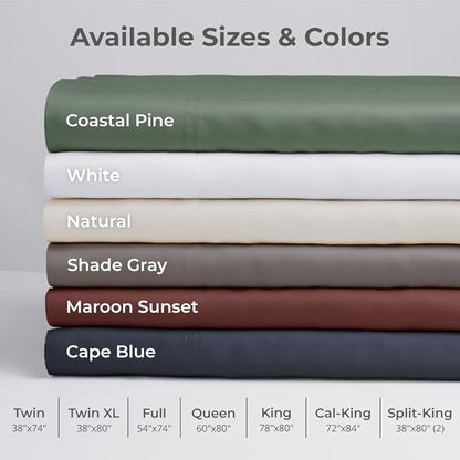Cariloha Aloha Soft 4-Piece Sheet Set | White | King | Made from 100% Viscose derived from Bamboo | Introductory Sheet Line
