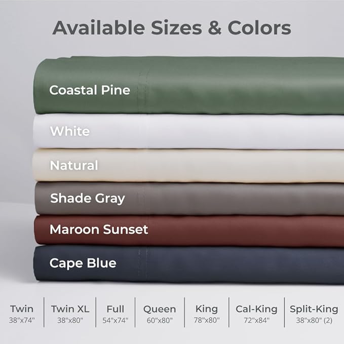 Cariloha Aloha Soft 2-Piece Sheet Set | White | Twin XL | Made from 100% Viscose derived from Bamboo | Introductory Sheet Line