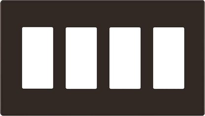 LIDER Matte Finish Decorator Switch Cover, Screwless Wall Plate, Mid-Size 4-Gang 4.88" x 8.58", Unbreakable Polycarbonate Thermoplastic, UL Listed, LSWP-34M-BR, Brown
