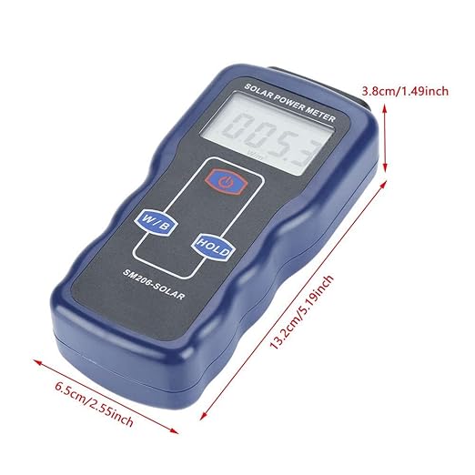 Digital Solar Power Meter, Sun Light Energy Measuring Tester for Testing Car Window Performance, Handheld Portable Sunlight Intensity Meter, W/m2 Meter