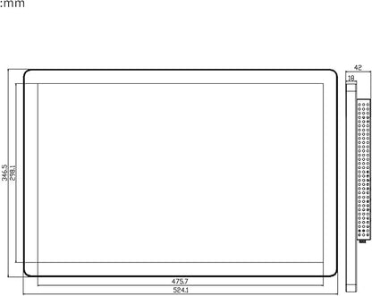 GreenTouch 22 Inch Open-Frame Touchscreen LCD Monitor - Capacitive PCAP Multi Touch -1680x1050-16:10-Black and Silver Bezel