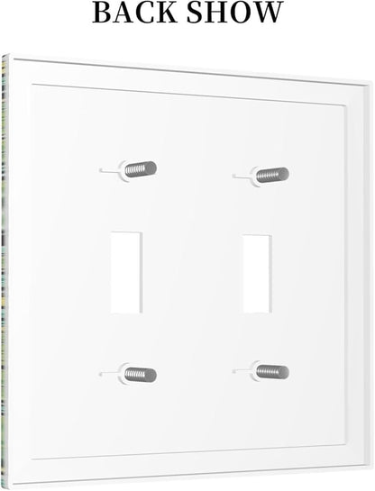 Decorative Switch Plates William Morris Vintage Floral Yellow Flowers Green Leaf 2 Gang Double Toggle Outlet Light Switch Cover Wall Plate Electrical Faceplate for Bedroom living Room Decor