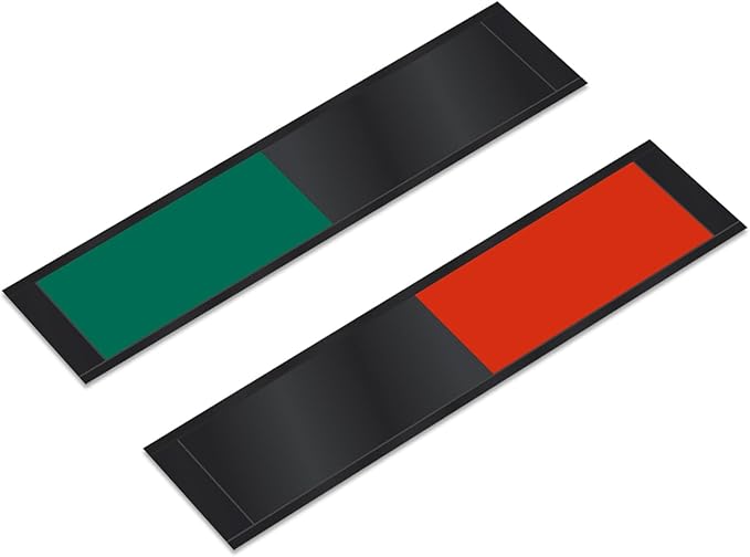 SmartSign Blank Slider Sign (Red/Green), 2.25" x 10", 60 mil Plastic Plate in Aluminum Frame with Foam Adhesive Backing, Privacy Slide Door Indicator - for Office, Workplace, Conference Room, USA-Made