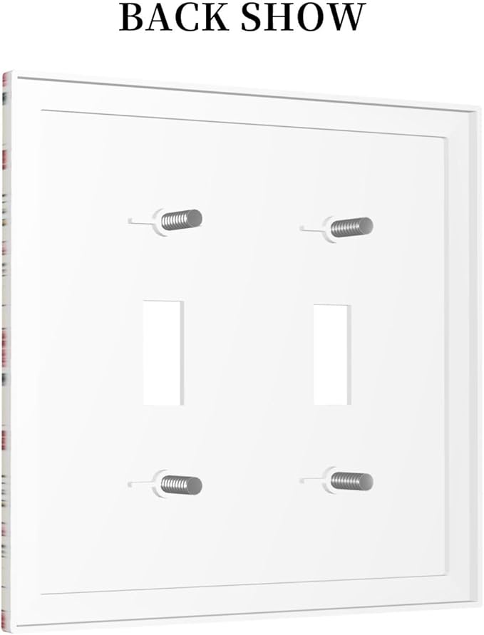 Decorative Switch Plates Vintage Flowers Rose Leaf Bird Butterfly 2 Gang Double Toggle Outlet Light Switch Cover Wall Plate Electrical Faceplate for Bedroom living Room Decor