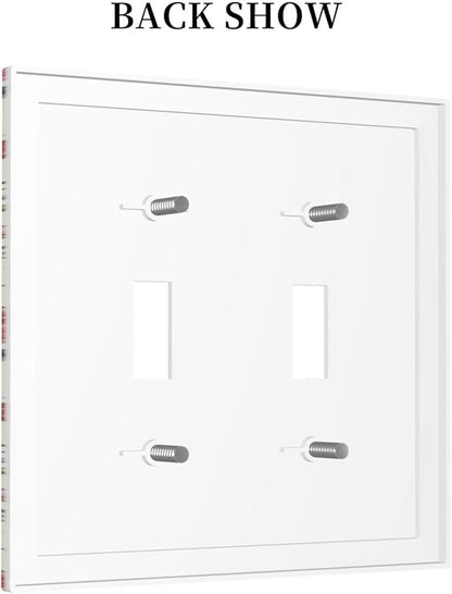 Decorative Switch Plates Vintage Flowers Rose Leaf Bird Butterfly 2 Gang Double Toggle Outlet Light Switch Cover Wall Plate Electrical Faceplate for Bedroom living Room Decor