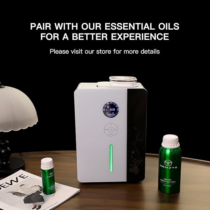 Essential Oil Diffuser HVAC Scent Machine, Waterless Diffusers Long Lasting Aroma 800ML Smart WIFI & APP & Touch Screen Control Oil Level Monitoring 4000 Sq.Ft for Whole House,Hotel,Mall,Office