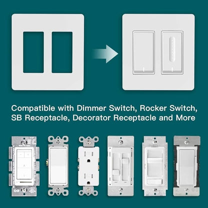 TREATLIFE Screwless Decorator Wall Plates, Standard Size 3-Gang Light Switch Plate, Outlet Covers White, 1 Pack 3-Gang Wall Plates Light Switch Cover