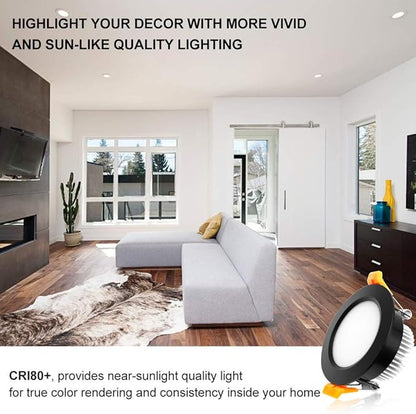 YGS-Tech 2 Inch LED Recessed Lighting, Dimmable Downlight 3W(35W Halogen Equivalent), CRI80, 5000K Daylight White Ceiling Light with LED Driver (10 Pack)
