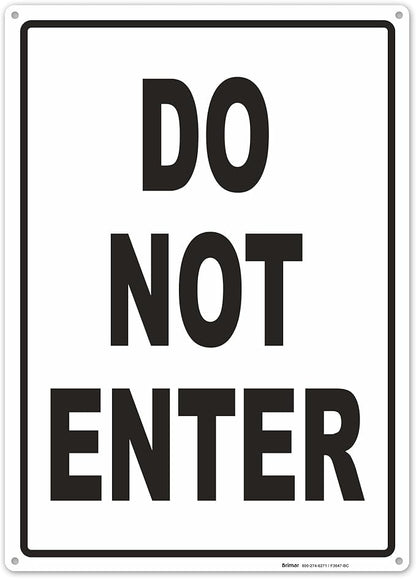 Brimar - 10" x 14" - Do Not Enter Sign - .055″ Polyethylene Plastic - Clear Warning - Easy Installation