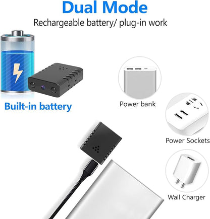 【Free 64G】 Smallest Wireless WiFi Battery Camera,Concealed Coin Size,Spy Camera,HD4K Portable Video Recording Live Feed,Pet Camera for Baby Monitor,Night Vision,Motion Detection, Cloud Storage