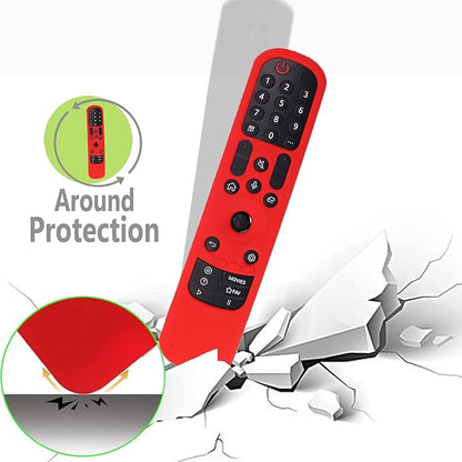 Hi Color Silicone Cover for MR24GA/MR21GA/MR22GN/MR23GA Protective Case Compatible with LG Magic TV C2 C3 G3 OLED Remote Control Slicone Sleeve with Lanyard (Glow Blue)