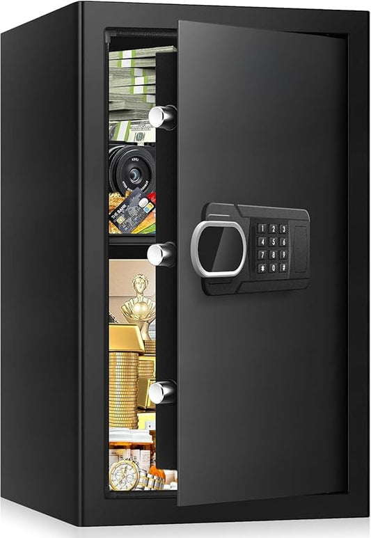 3.3 Cubic Feet Large Fireproof Safes for Home Use, Anti-Theft Digital Security Safe Box With Programmable Keypad & Spare Keys, Home Safes Water and Fireproof for Documents Money Valuables