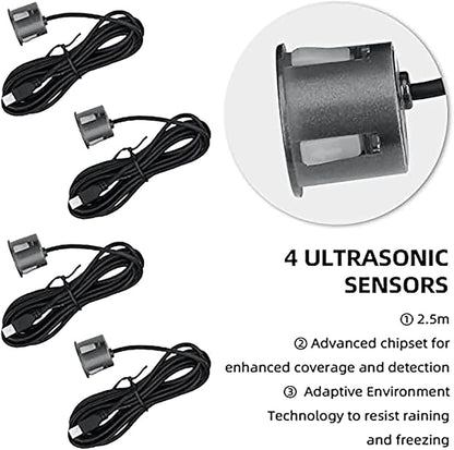 New Feature Rear Parking Sensor with Selectable Distance in Feet, Bidirectional Display Options, and Customizable Numeric Orientation And there are 18 color probes to choose from(Light Grey)