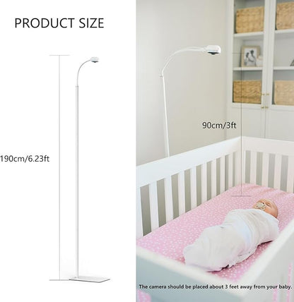 Luna 2.4GHz WiFi Baby Camera Monitor & Floor Stand, Sensor-Free Infant Breathing Monitor, Smart AI Monitoring, Sleep Tracker, Crying Detection, Night Vision, 2-Way Audio, Newborn Essentials