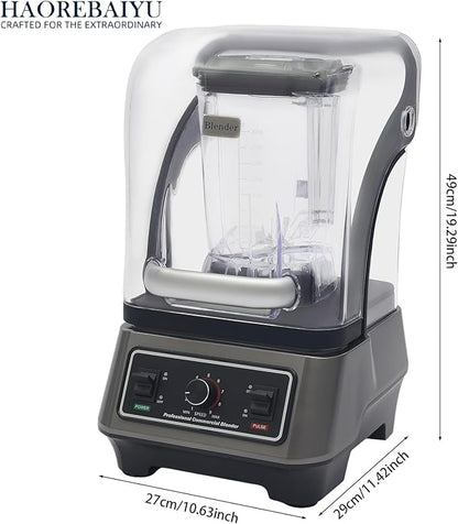 1600W Commercial Blender, 2L Large Capacity Multifunctional Blender with 9-Speed & Pulse, High-Speed Motor for Smoothies, Ice Crushing, Juice, Soup - Professional Heavy Duty & Quiet Design(110V)