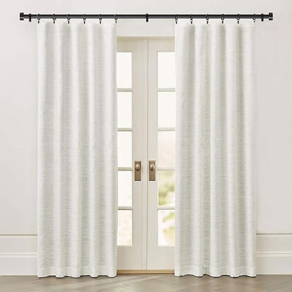 Black Curtain Rod for Windows 18 to 88 Inches, 1 Inch Adjustable Drapery Pole, Heavy Duty Outdoor/Indoor Modern Curtain Rods, Easy Installation(Black 18"-88")