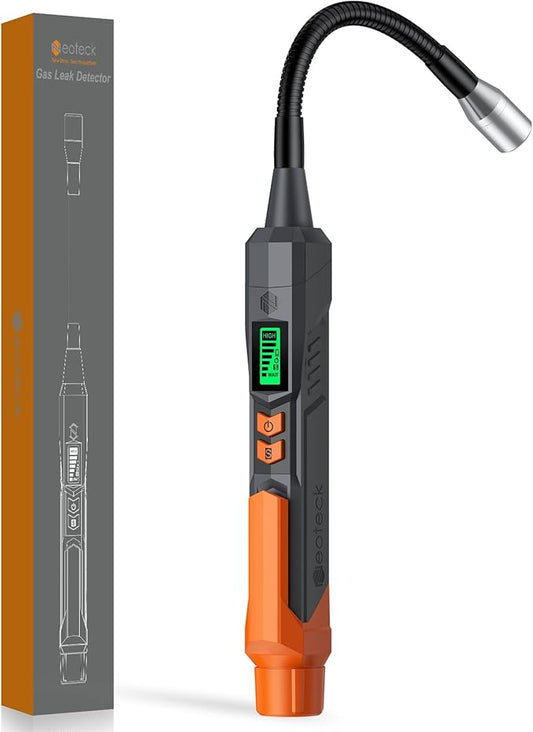 Neoteck 50-3000ppm Gas Leak Detector with 4-inch Probe Natural Gas Detector Pen with High/Low-Sensitivity Portable Gas Sniffers with Audible & Visual Alarm to Locate Combustible Gases for Home