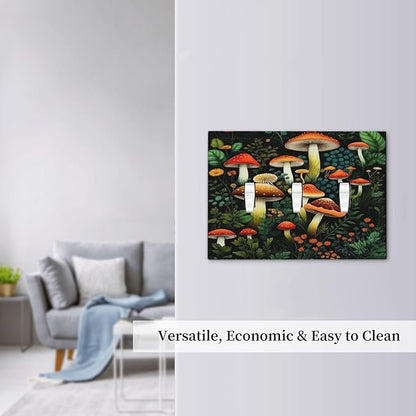 Decorative Light Switch Plate Covers Boho Red Mushroom Green Leaf Plants Floral 3 Gang Wall Plate Switch Cover Plate Triple Toggle Jumbo Electrical Faceplate for Bedroom Home Decor
