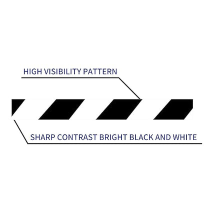 TAPEBEAR Hazard Caution Tape, 2inch x 150 Feet(50yds) Self Adhesive Warning Tape for Steps, High Visibility White&Black Tape for Outdoor Construction Warning, Danger Zone, 5Rolls