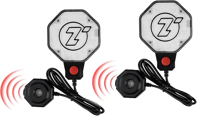 ZONETECH Garage Parking Sensor Ultrasonic Car Parking Stopper for Garage with Red/Yellow/Green LED Indicators –Adjustable Stop Distance 12" to 6.5 ft USB Powered Easy Install Wall-Mount 2-Pack