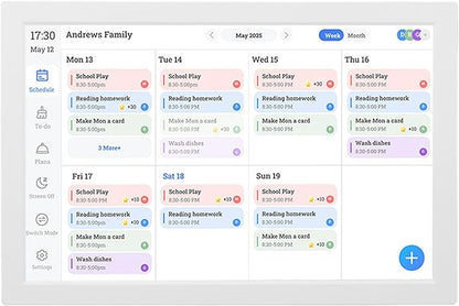 Jiawu 10.1 inch Wall Planner Digital Calendar & Chore Chart, Smart Touchscreen Interactive Display, Electronic Picture Frame for Family Schedules, Routines, Wall & Desk Mountable