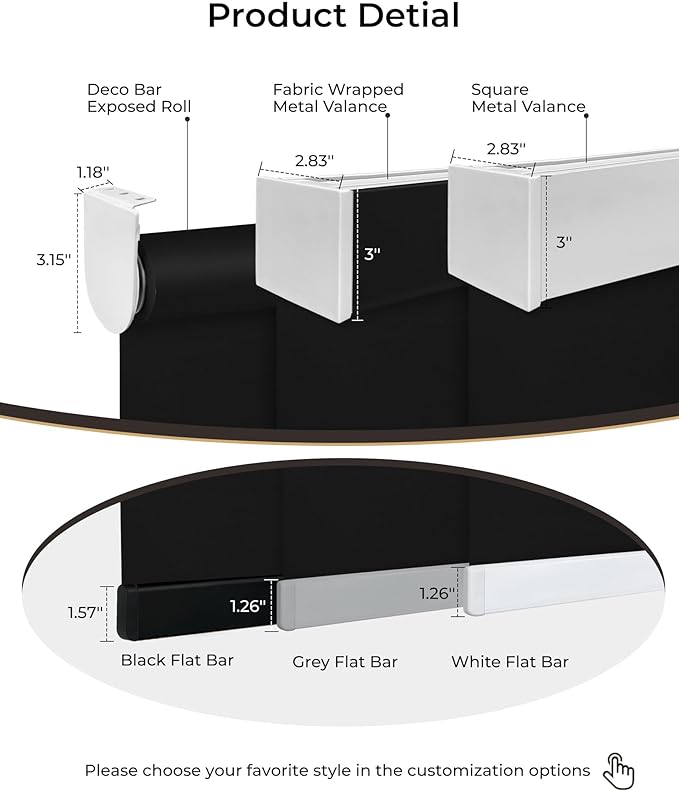 Motorized Roller Shade with Remote Control, 100% Blackout Electric Blinds for Windows with Alexa Google Home via Hub, Rechargeable Smart Automatic Customized Size（Dule Side-Black）