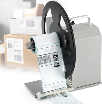 Automatic Label Rewinder, Speed-Adjustable Sticker Rewinder, Bidirectional Label Rewinding Machine, Synchronized with Printer, 1"/1.5"/3" Core Holder, Width 3.54"