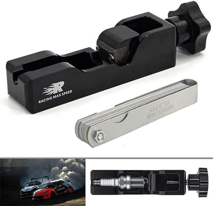 Universal Spark Plug Gap Tool Compatible with Most 10mm 12mm 14mm 16mm Spark Plugs Black - 1 Set with Feeler Gauge