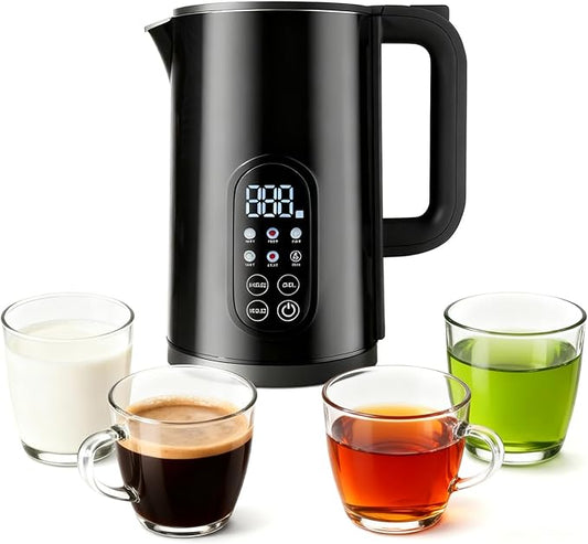 Electric Kettle with Temperature Control, 1.7L Cordless Kettle with 5 Presets, 2H Keep Warm, 304 Stainless Steel, BPA-Free, for Tea, Coffee & Baby Formula, Black