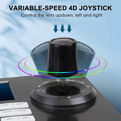 PTZ Controller,Camera Controller POE Network 4D Joystick Decoding Keyboard with 5 Inch LCD Screen Compatible with Dome IP Camera