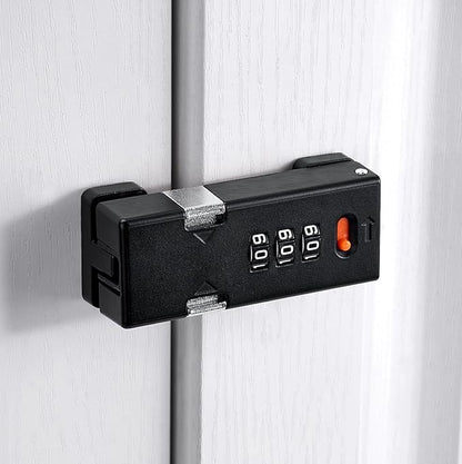 Cabinet Lock，Barn Door Latches,3-Digit Combination Security Locks,Combination Security Lock,for Office File Cabinet,Drawers,Locker,Small Door,Cupboard (1, Black_180 Degree)