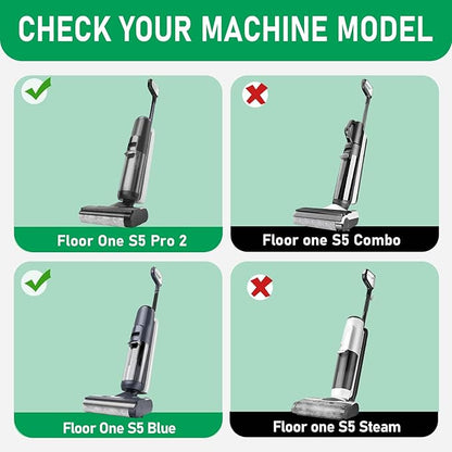 Floor ONE S5 Pro Replacement Roller Brush and Filter Kit for Tineco Floor ONE S5 Blue,Floor One S5 Pro 2 Cordless Wet Dry Vacuum Replacement Parts,3 Roller Brush,3 Filters,1 Cleaner Brushes