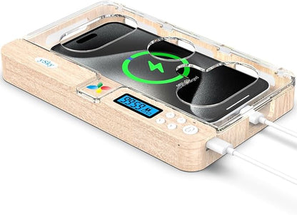 ySky Portable Timed Phone Lock Box for iPhone and Android Phones, Self-Control Timer Phone Locker Box to Help Kids,Students, Adults Focus Back(Woodgrain)