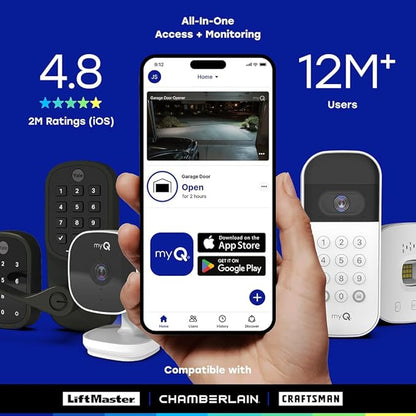 Chamberlain myQ Smart Indoor Security Camera – 1080p HD Video, Night Vision, Motion Detection, Wi-Fi, Two-Way Audio, Smartphone Control, 2 Pack