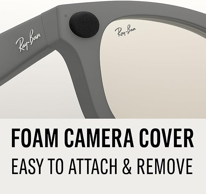 LED Light Privacy Cover for Ray-Ban Meta Smart Glasses – Rotating Camera Lens Shutter Compatible with Wayfarer/Skyler/Headliner(Gen 2), 6PCS Rotating LED Light Blocker Glasses Accessories