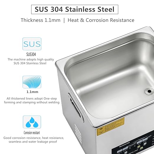 Ultrasonic Cleaning Machine 15L, Ultrasound Cleaner Digital Sonic Washer with Timer and Heater for Carburetor Carb Parts Tools Retainer Cleaning