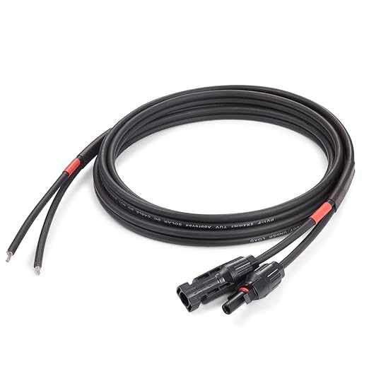 Solar Cable 20 Feet 2x12 AWG Twin Wire Solar Extension Cable, Copper Strand with Female and Male Connectors on Single end, Solar Panel Cable Wire & Adaptor for Home, Shop and RV Solar Panels